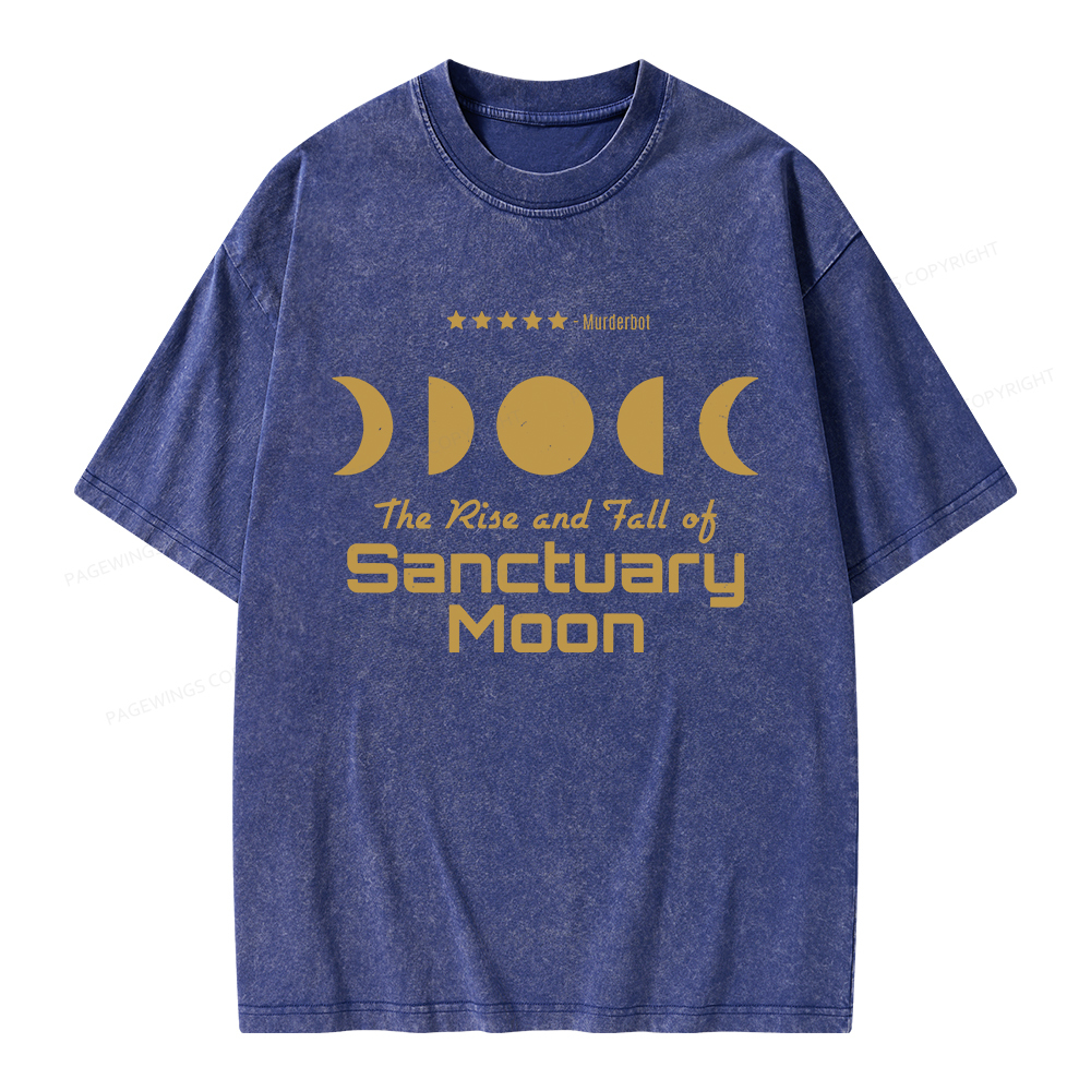 Pagewings The Rise And Fall Of Sanctuary Moon Unisex Washed T-shirt