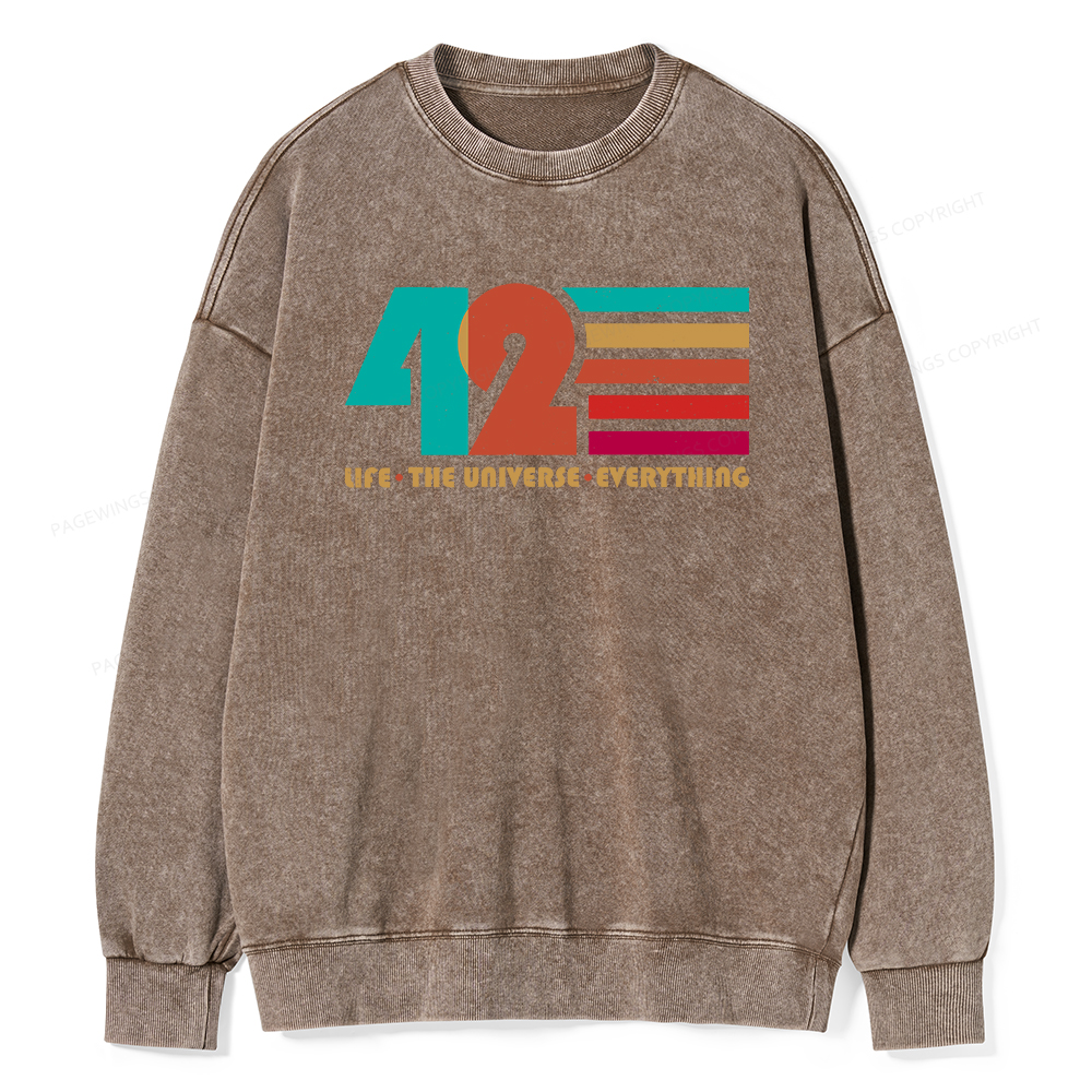 Pagewings The Life The Universe Everything Unisex Washed Sweatshirt