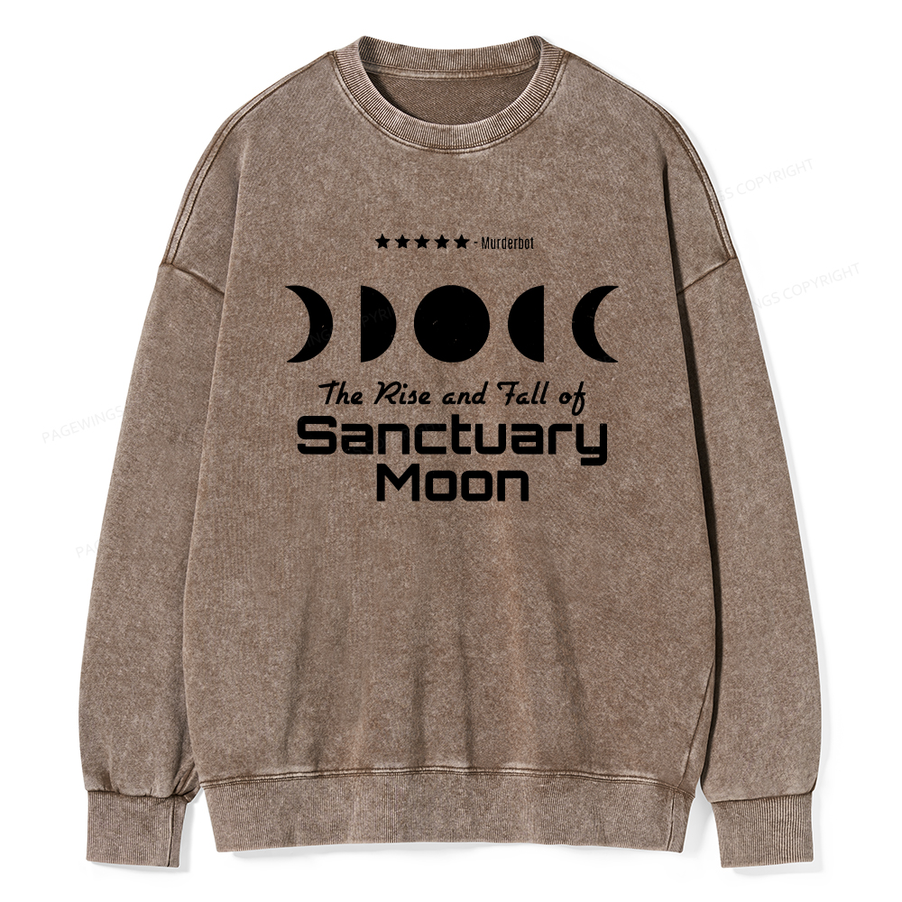 Pagewings The Rise And Fall Of Sanctuary Moon Unisex Washed Sweatshirt