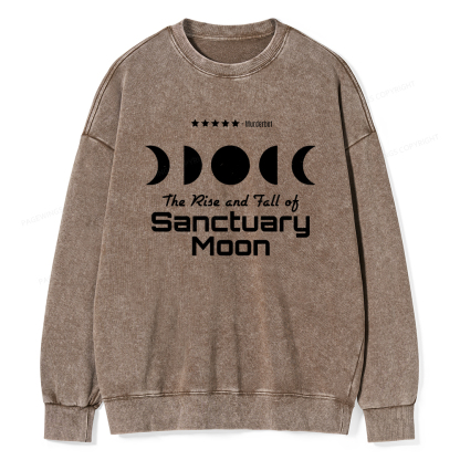 Pagewings The Rise And Fall Of Sanctuary Moon Unisex Washed Sweatshirt