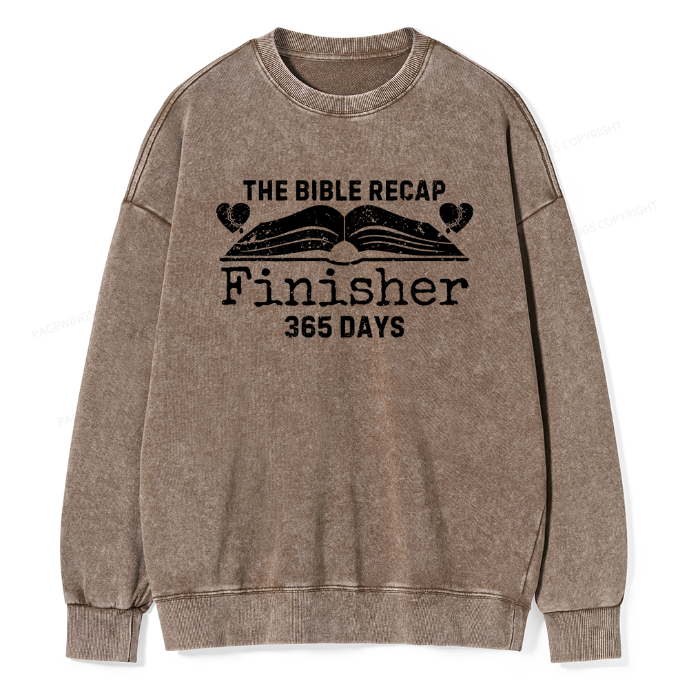 Pagewings  The Bible Recap Finisher 365 Days Unisex Washed Sweatshirt