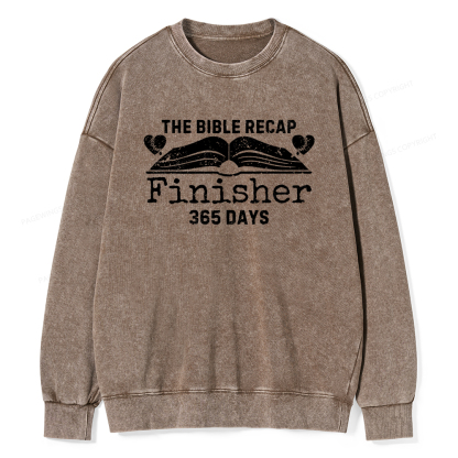 Pagewings  The Bible Recap Finisher 365 Days Unisex Washed Sweatshirt