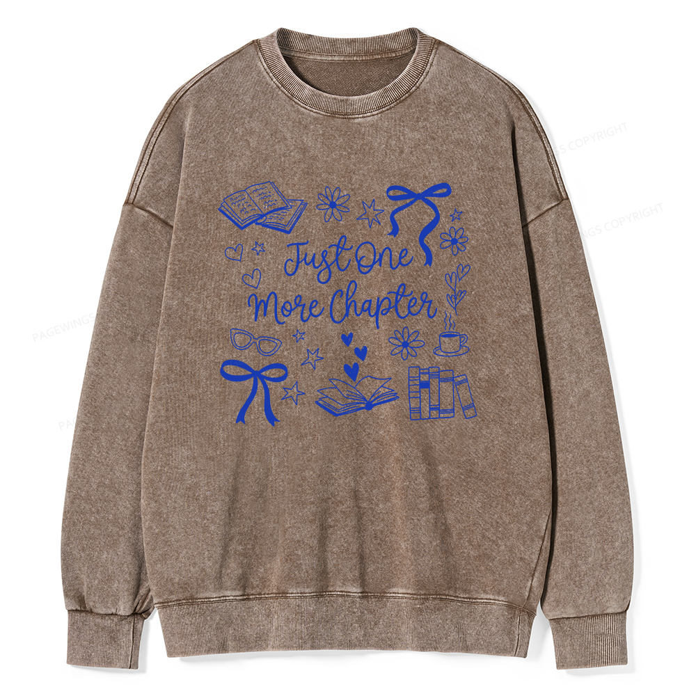 Pagewings Just one More Chapter Unisex Washed Sweatshirt