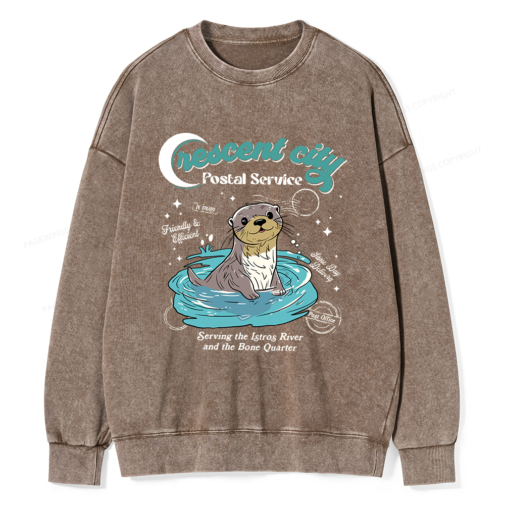 Pagewings Crescent City Postal Service Unisex Washed Sweatshirt