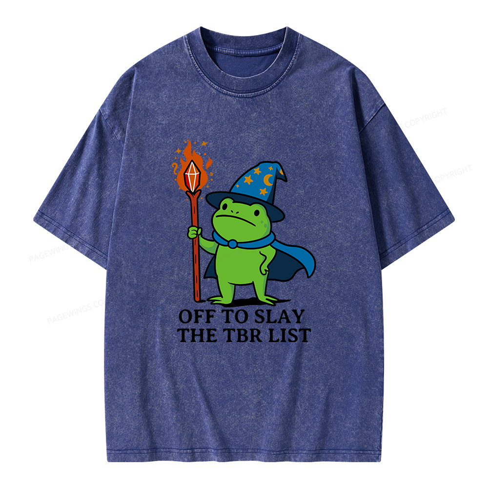 Pagewings Off to Slay The TBR List Unisex Washed T-shirt