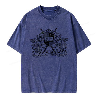 Pagewings Support The Public Library Unisex Washed T-shirt