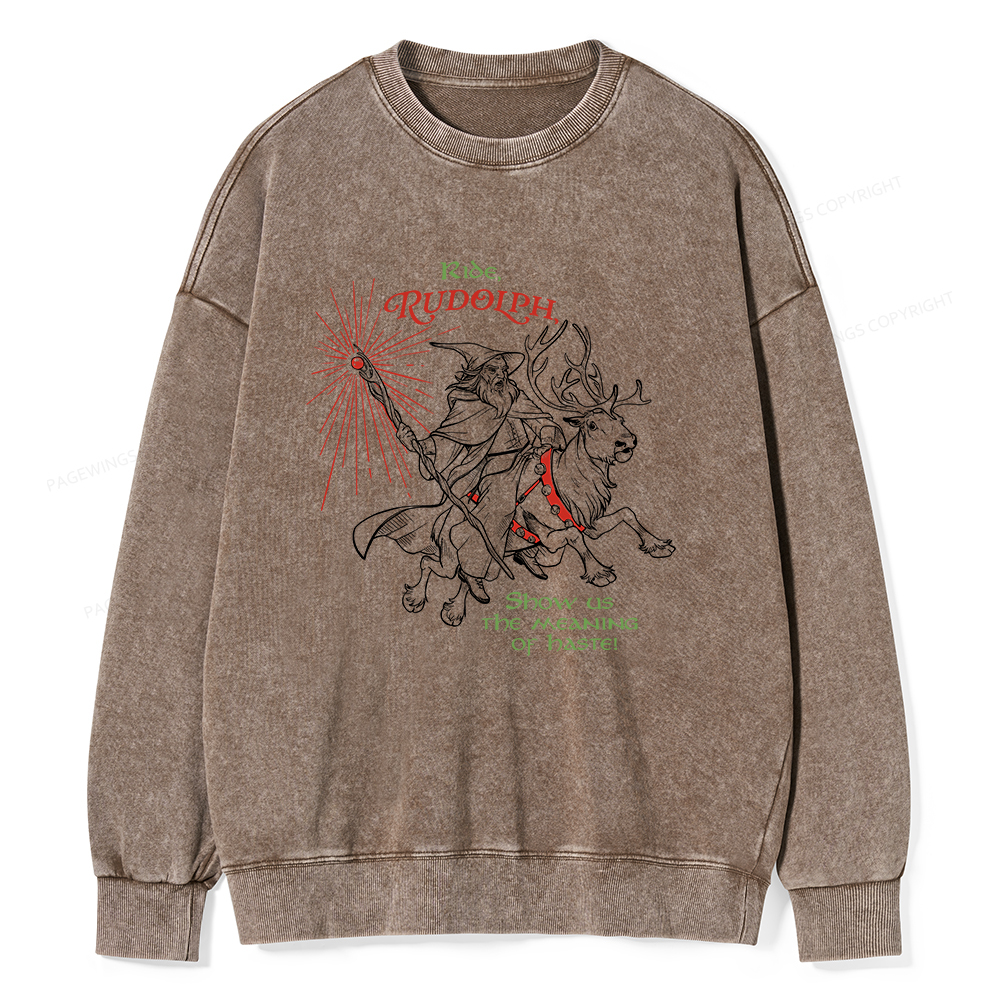 Pagewings Funny Christmas Show Us The Meaning Of Haste Unisex Washed Sweatshirt