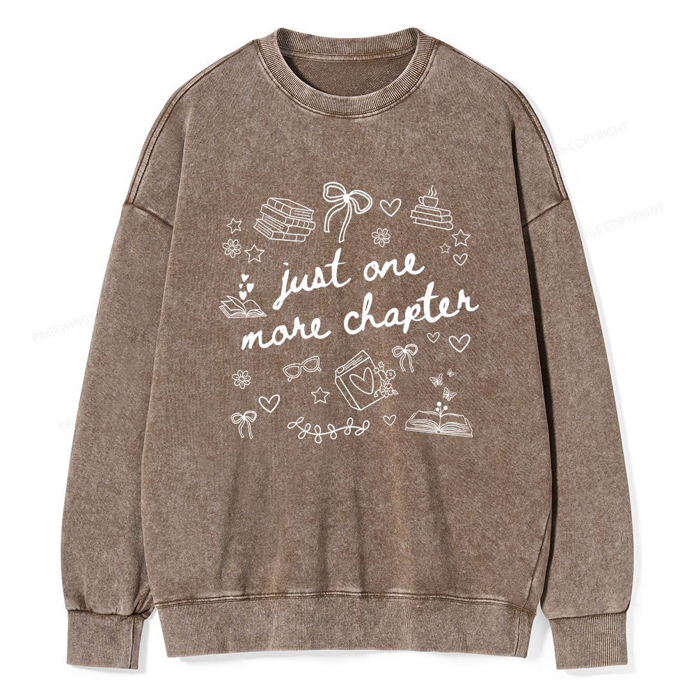 Pagewings Just One More Chapter Unisex Washed Sweatshirt