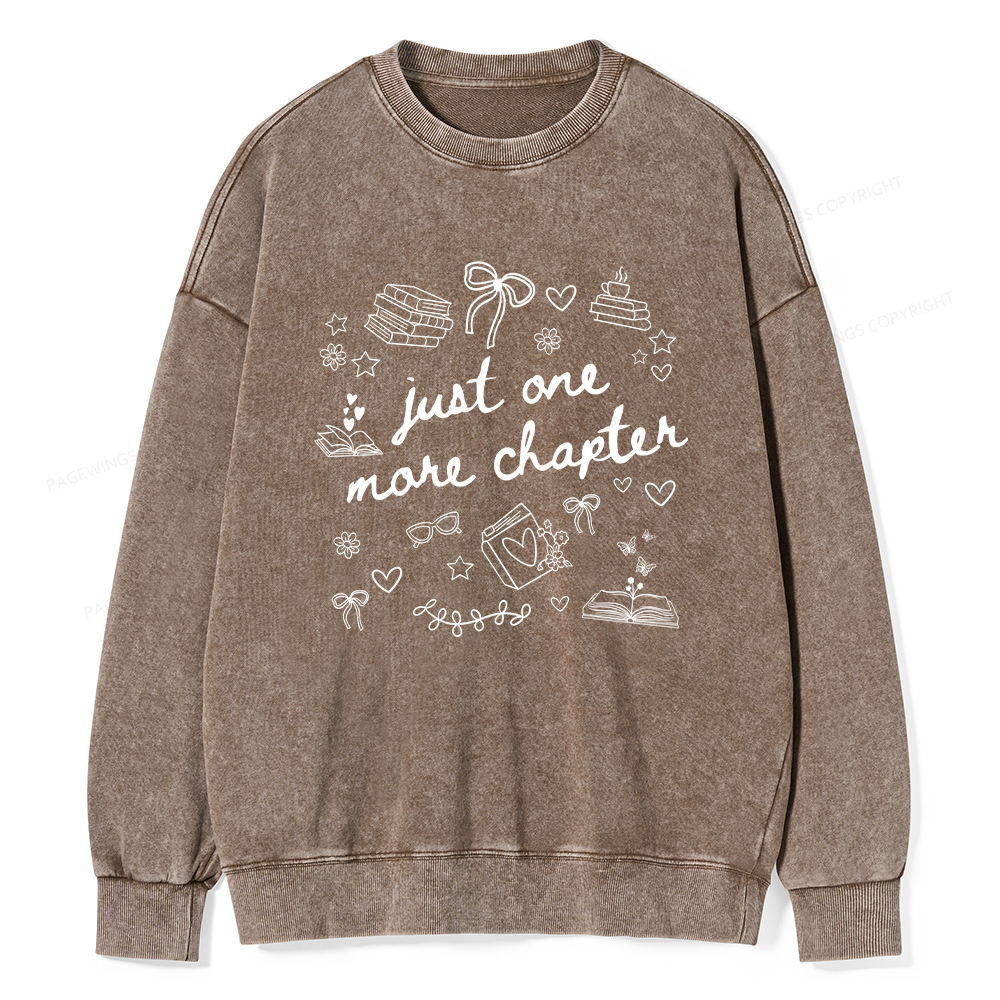 Pagewings Just One More Chapter Unisex Washed Sweatshirt