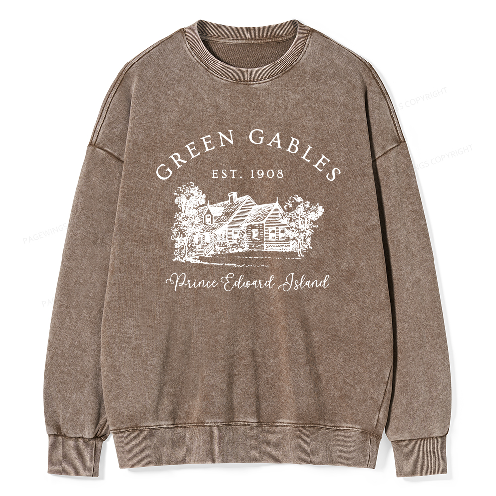 Pagewings Green Gables EST 1908 Unisex Washed Sweatshirt