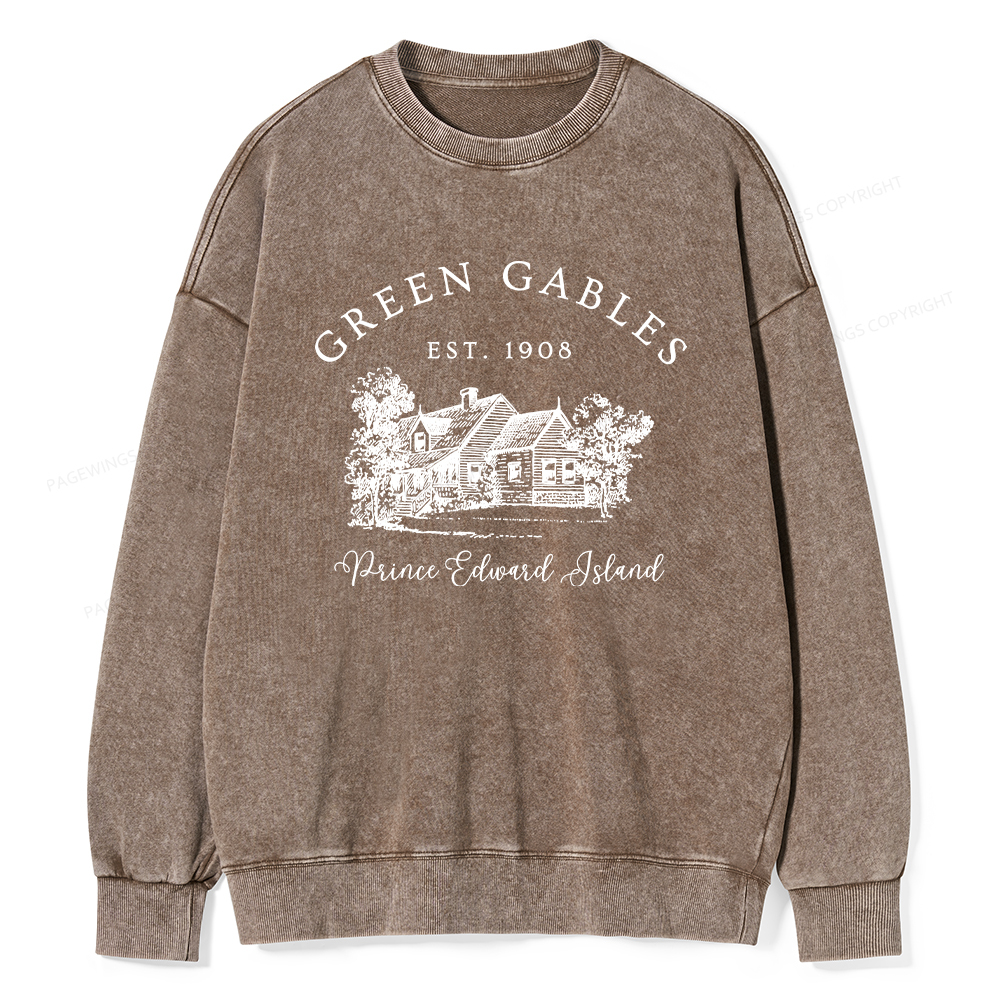 Pagewings Green Gables EST 1908 Unisex Washed Sweatshirt