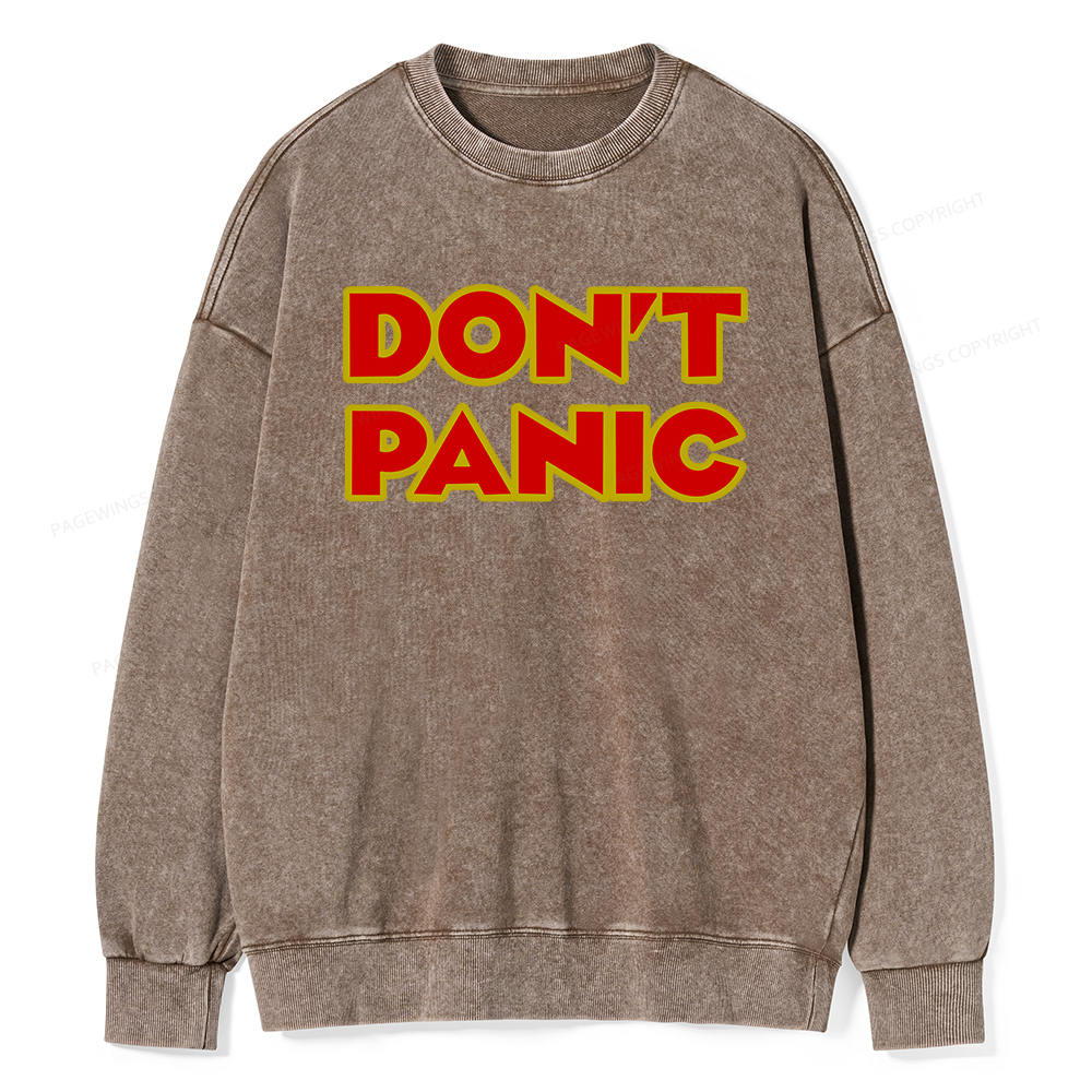 Pagewings Don't Panic Unisex Washed Sweatshirt