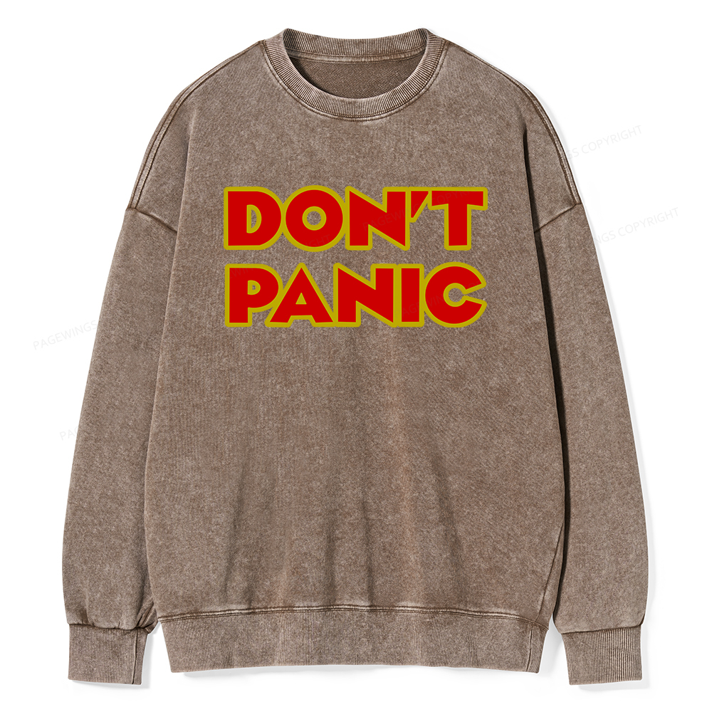 Pagewings Don't Panic Unisex Washed Sweatshirt