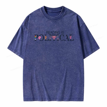 Pagewings Reading is Political Comfort Colors Fantasy Unisex Washed T-shirt