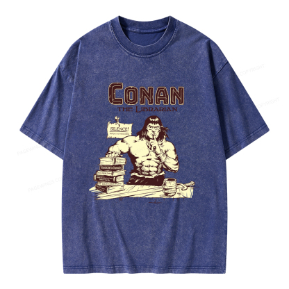 Pagewings Conan the Librarian Unisex Washed T-shirt