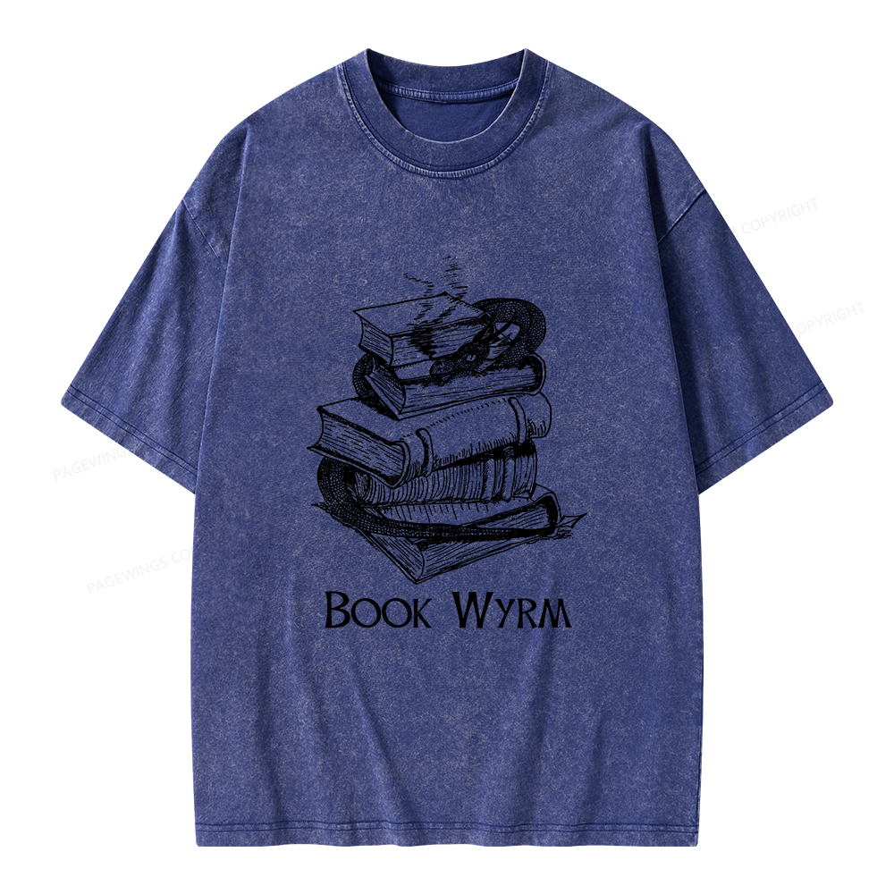 Pagewings Book Wyrm Unisex Washed T-shirt