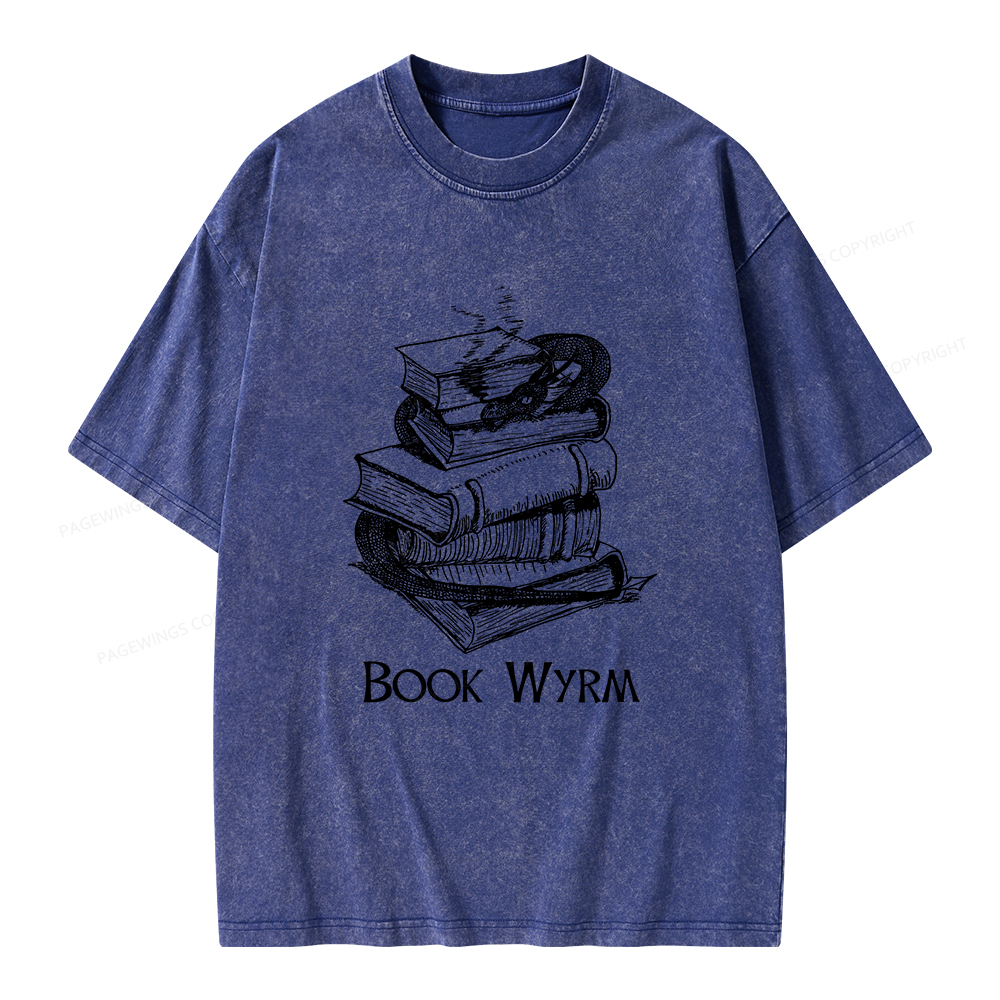 Pagewings Book Wyrm Unisex Washed T-shirt