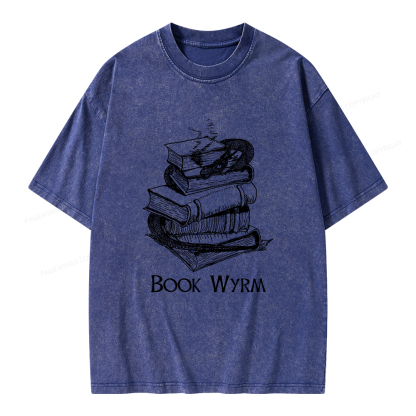 Pagewings Book Wyrm Unisex Washed T-shirt
