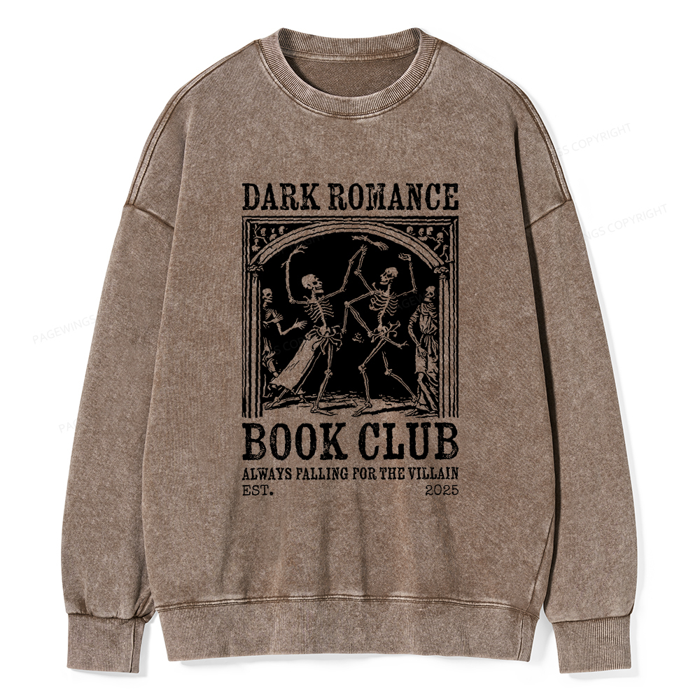 Pagewings Dark Romance Book Club Unisex Washed Sweatshirt
