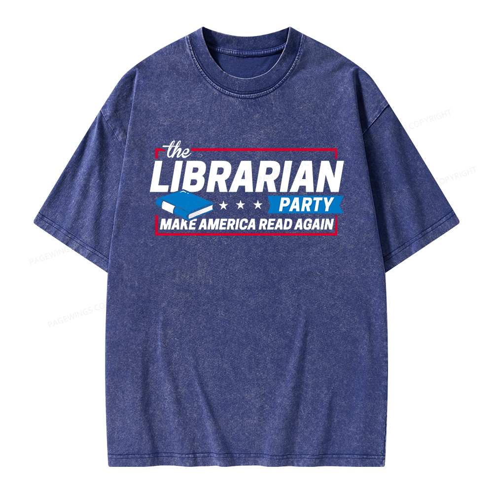 Pagewings The Librarian Party Unisex Washed T-shirt