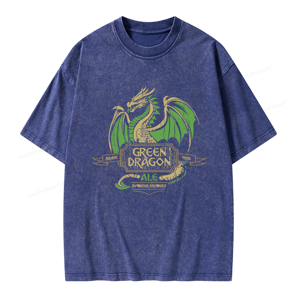 Pagewings Green Dragon Ale Unisex Washed T-shirt