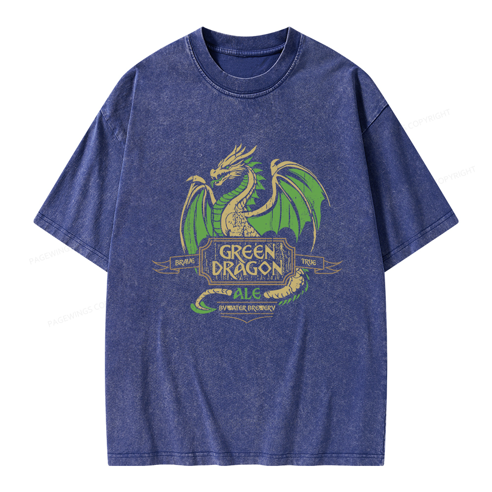 Pagewings Green Dragon Ale Unisex Washed T-shirt