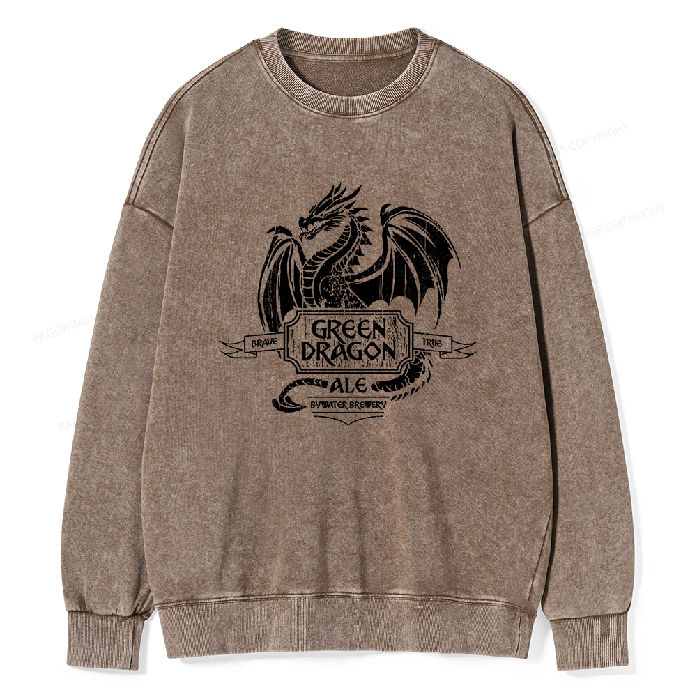 Pagewings Green Dragon Ale Unisex Washed Sweatshirt