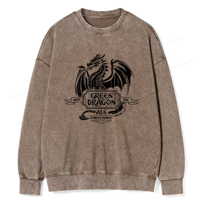 Pagewings Green Dragon Ale Unisex Washed Sweatshirt