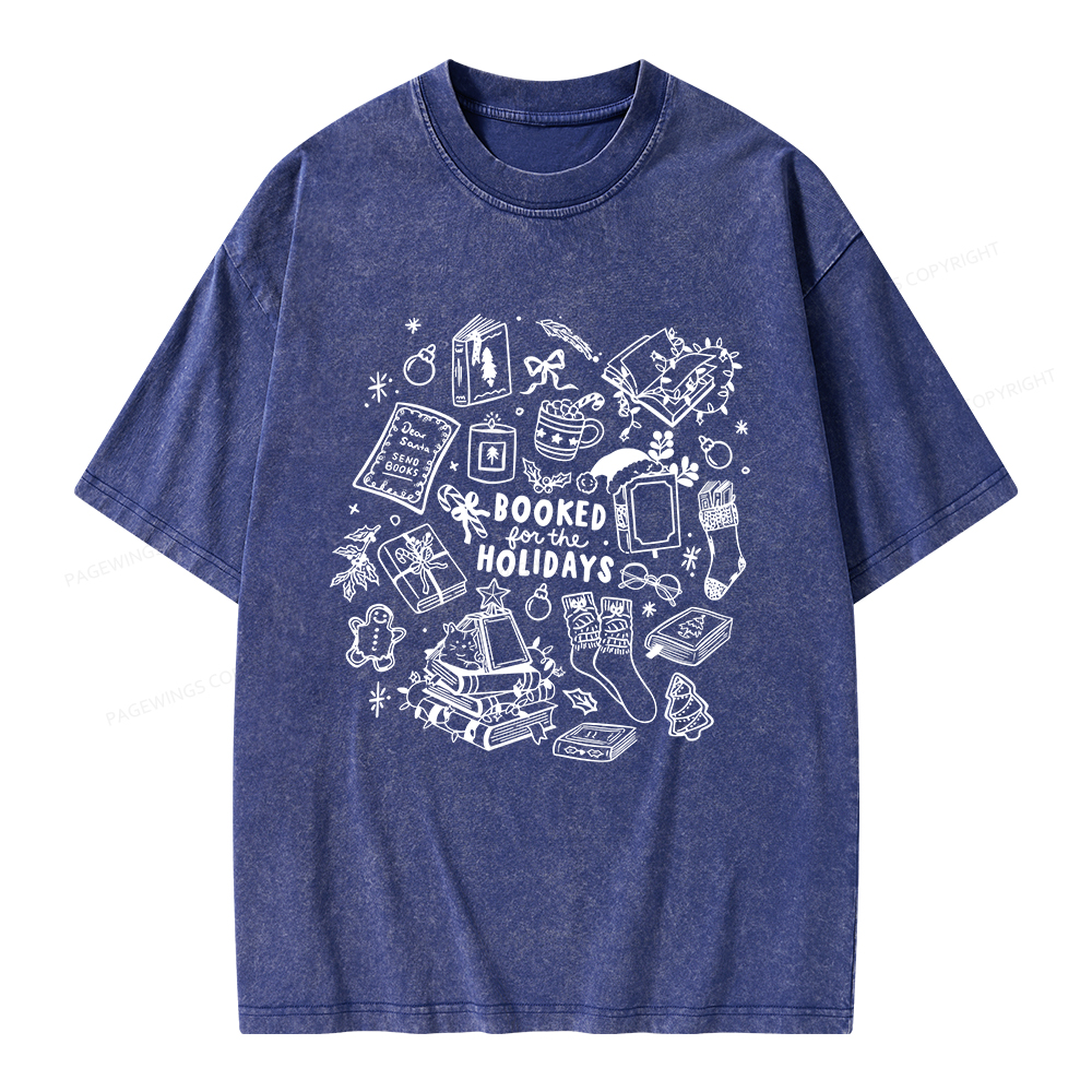 Pagewings Booked For The Holidays Unisex Washed T-shirt