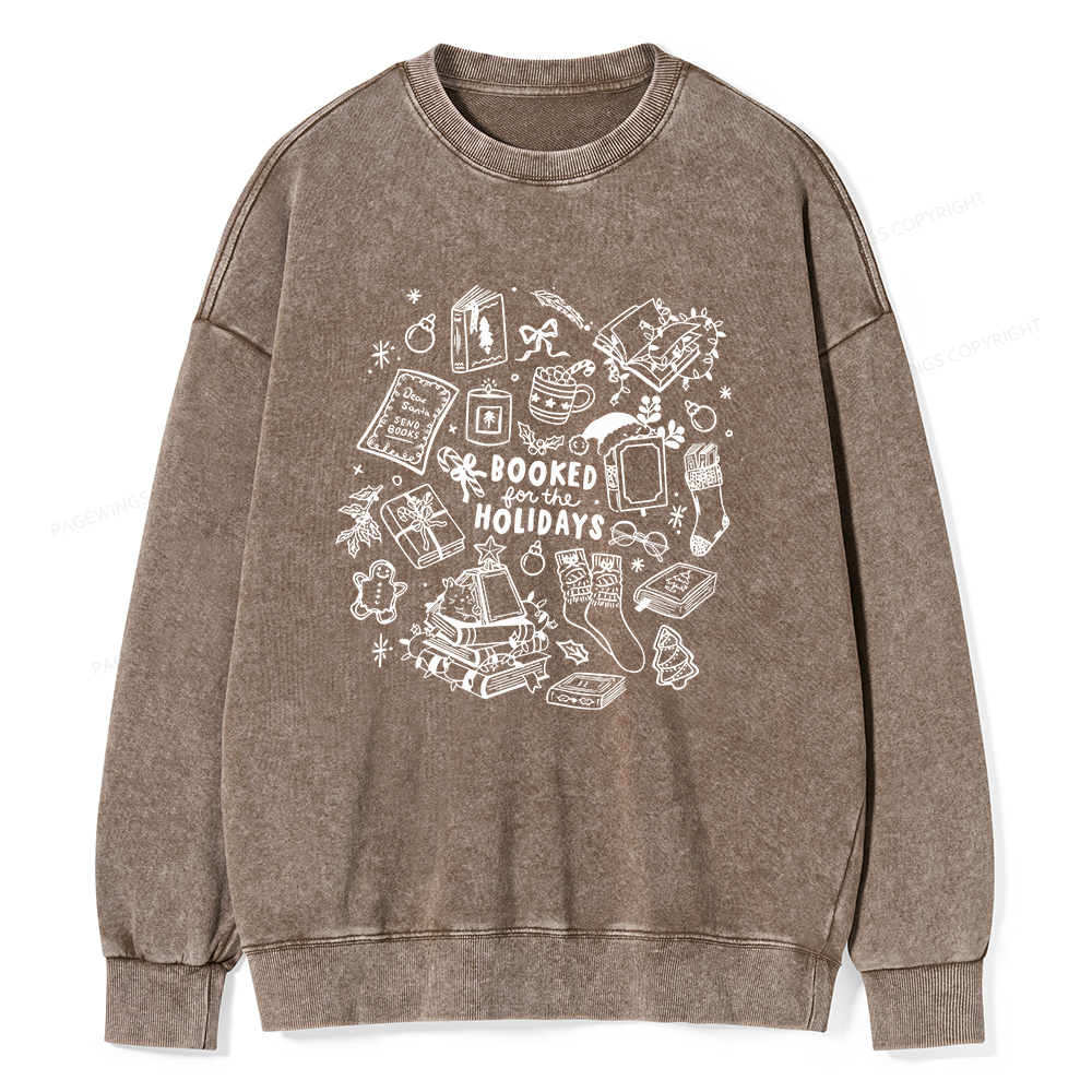 Pagewings Booked For The Holidays Unisex Washed Sweatshirt