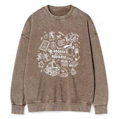 Pagewings Booked For The Holidays Unisex Washed Sweatshirt