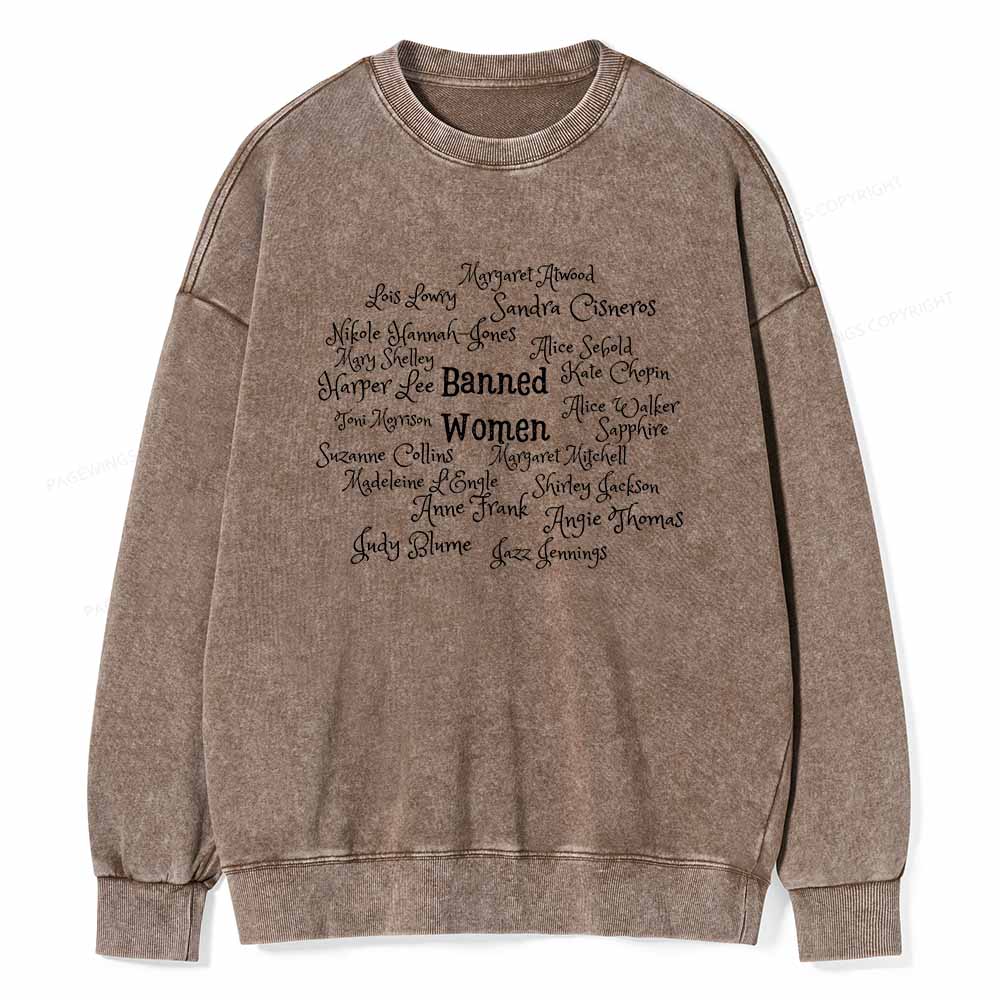 Pagewings Banned books Unisex Washed Sweatshirt