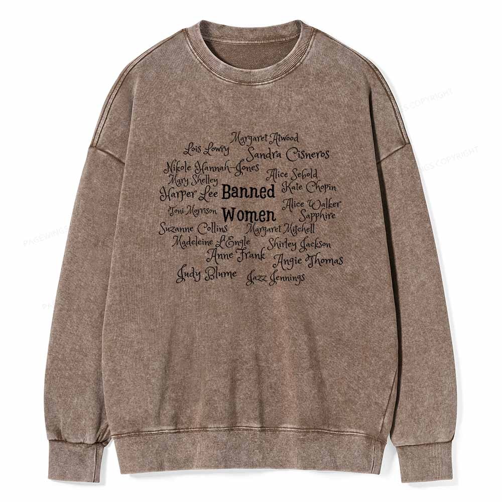 Pagewings Banned books Unisex Washed Sweatshirt