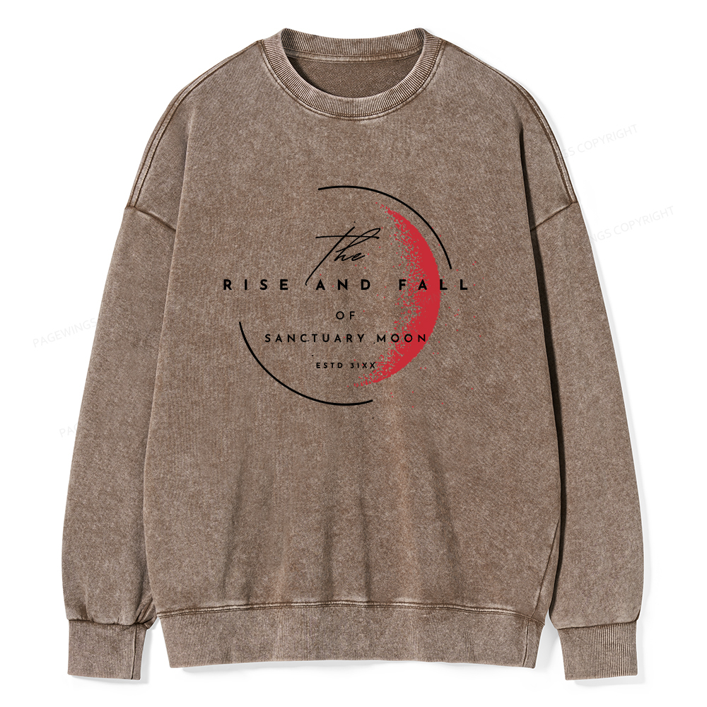 Pagewings The Rise and Fall of Sanctuary Moon Unisex Washed Sweatshirt