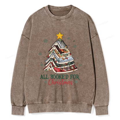 Pagewings Fourth Wing Christmas Tree Unisex Washed Sweatshirt