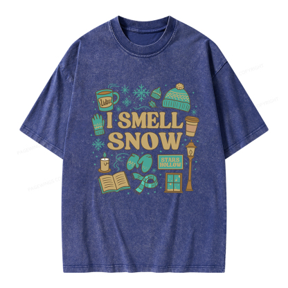 Pagewings I Smell Snow Unisex Washed T-shirt