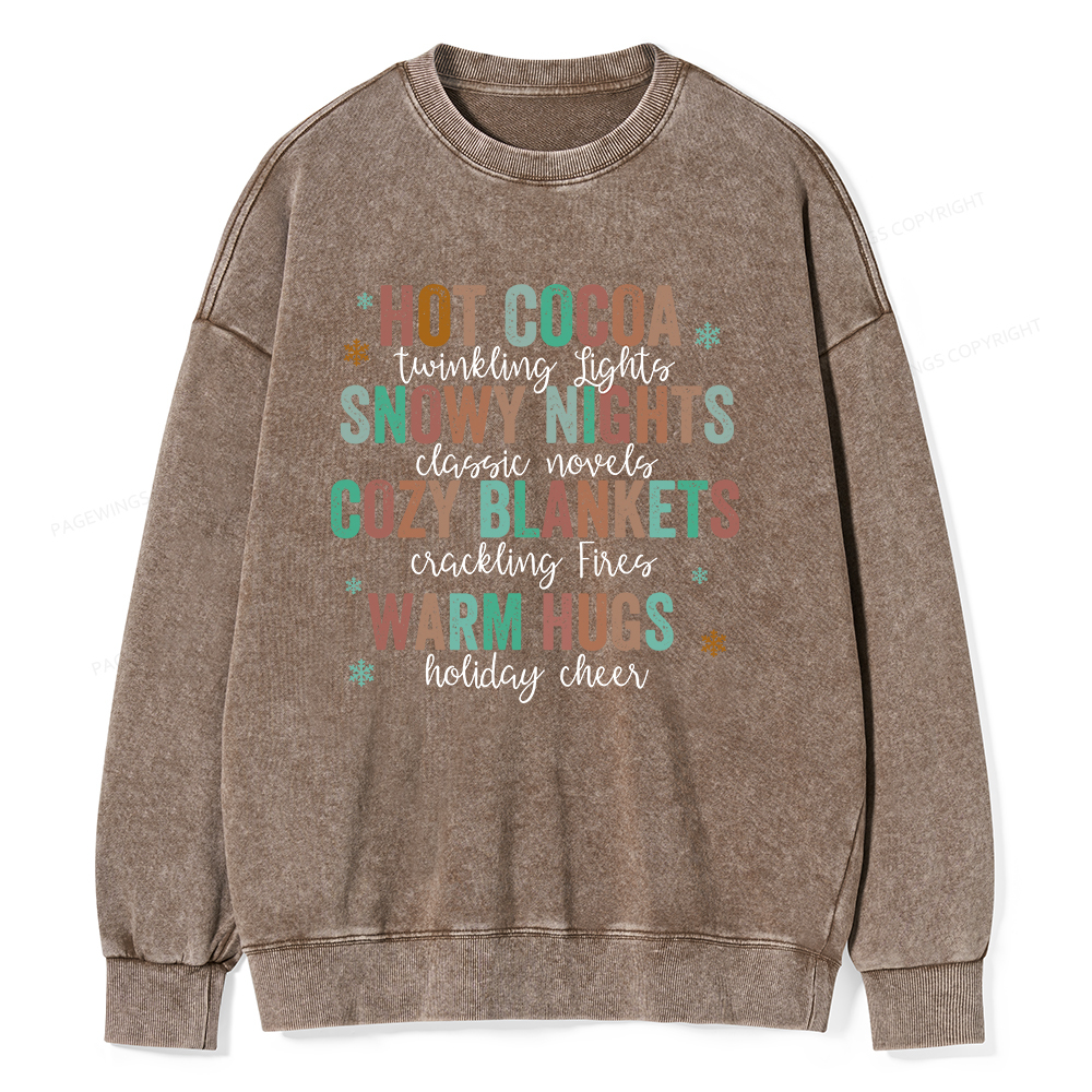 Pagewings Cozy Season Classic Novels Unisex Washed Sweatshirt