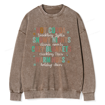 Pagewings Cozy Season Classic Novels Unisex Washed Sweatshirt
