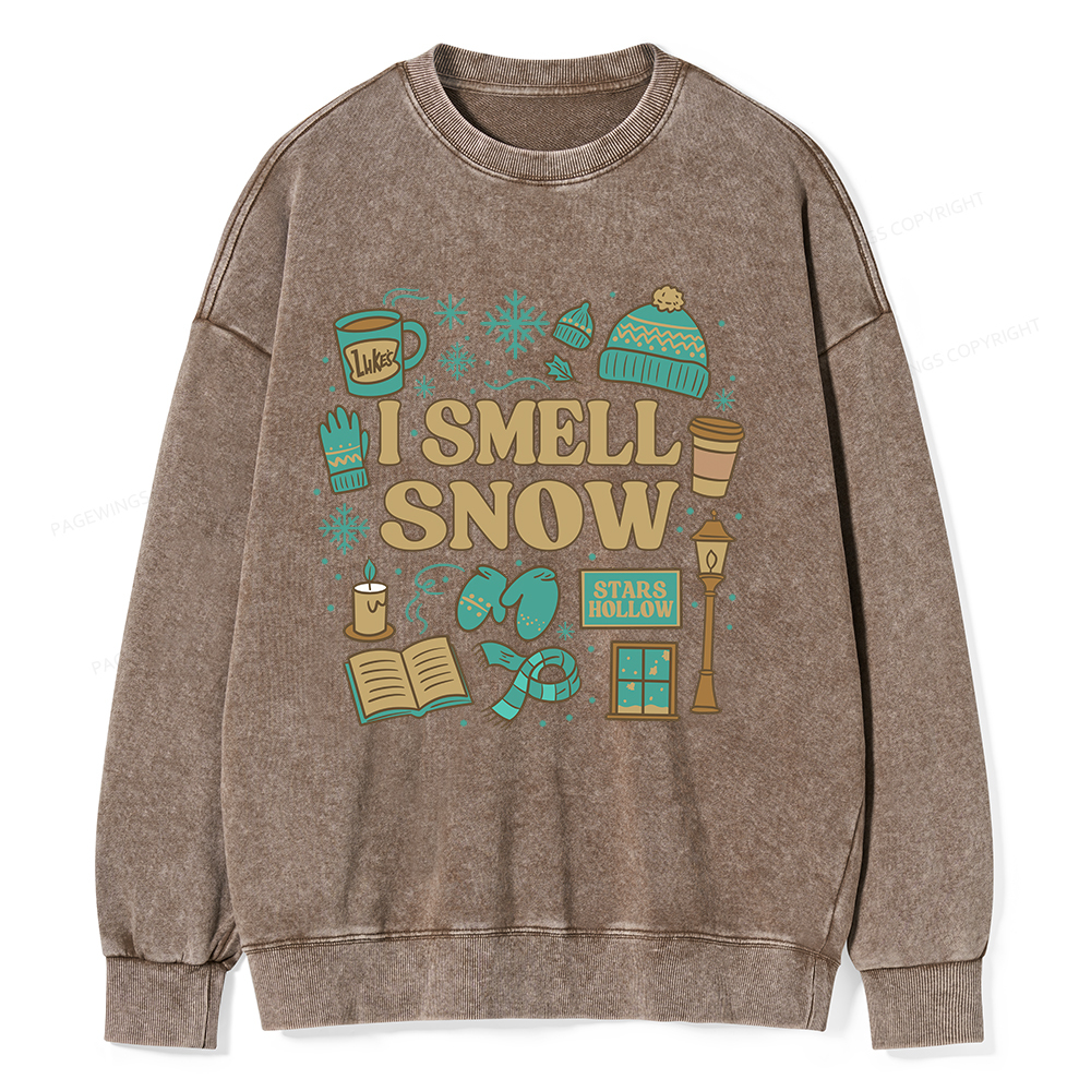Pagewings I Smell Snow Unisex Washed Sweatshirt