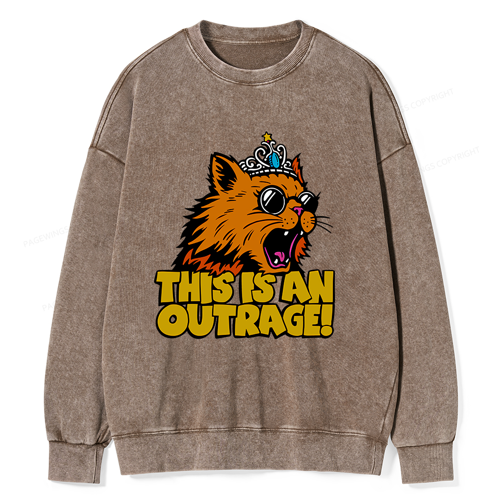 Pagewings This is an Outrage Unisex Washed Sweatshirt