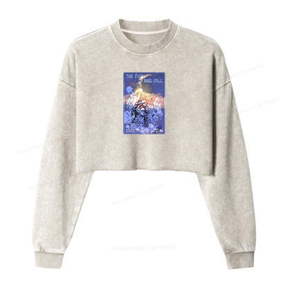 Pagewings The Rise And Fall of Sanctuary Moon Women Washed Crop Sweatshirt