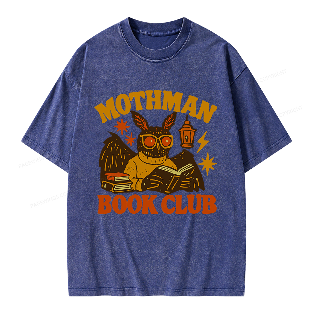 Pagewings Mothman Book Club Unisex Washed T-shirt