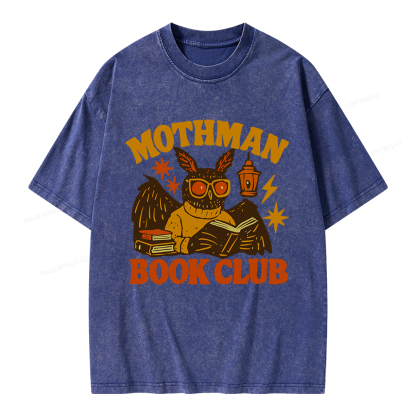 Pagewings Mothman Book Club Unisex Washed T-shirt