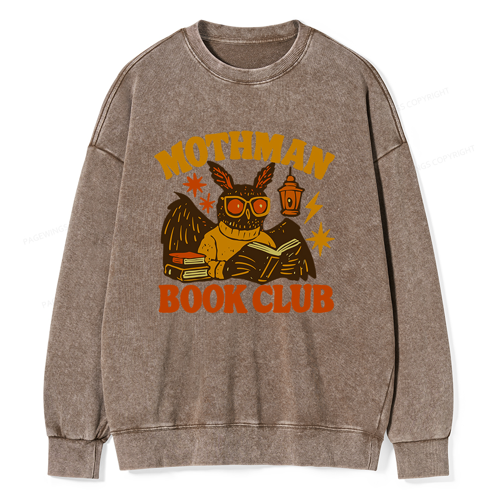 Pagewings Mothman Book Club Unisex Washed Sweatshirt