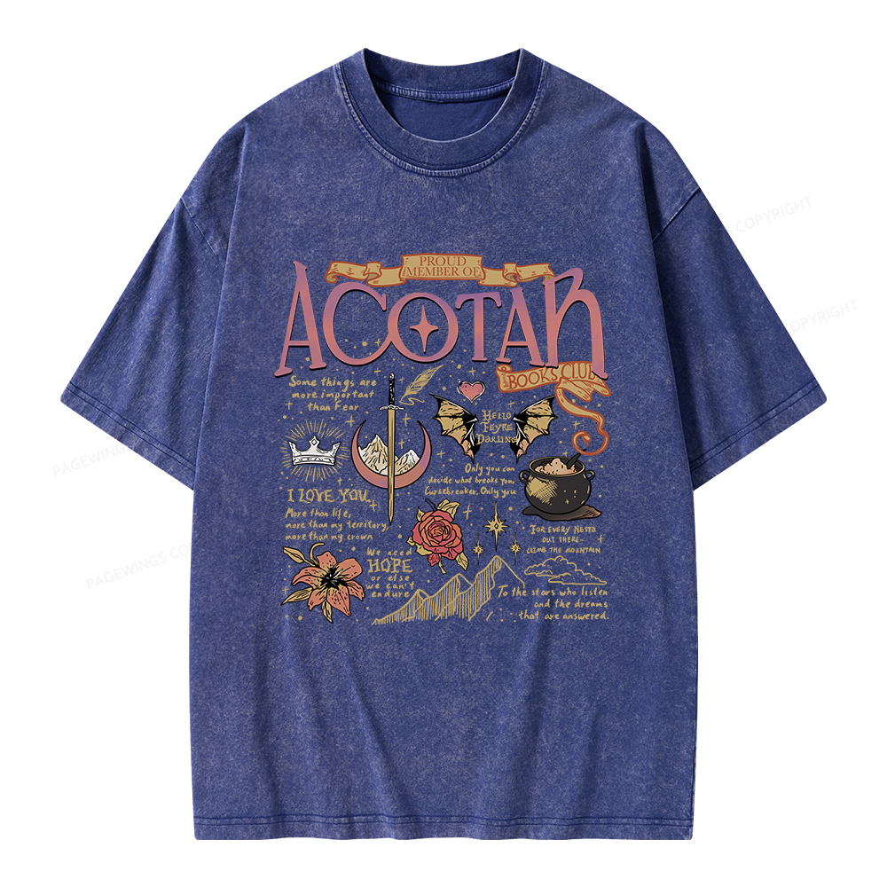 Pagewings Fantasy Book Unisex Washed T-shirt