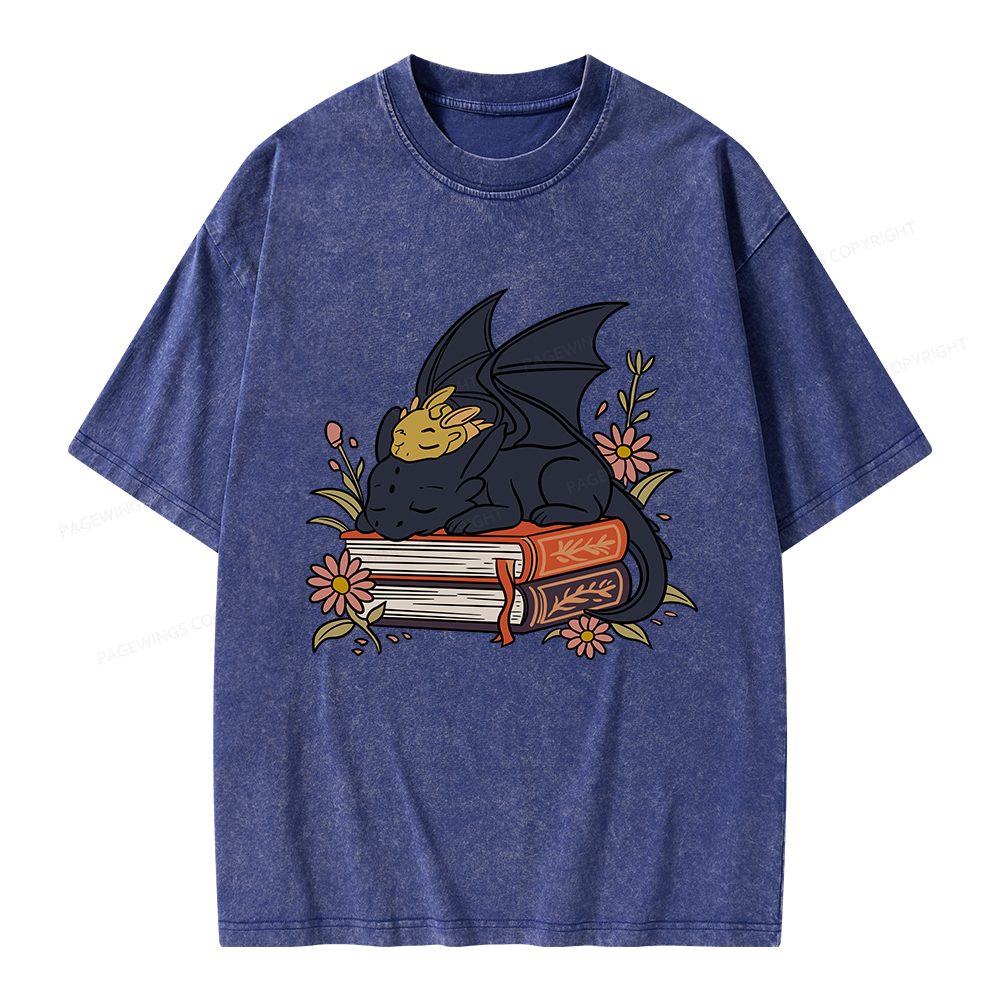 Pagewings Dragon Book Unisex Washed T-shirt