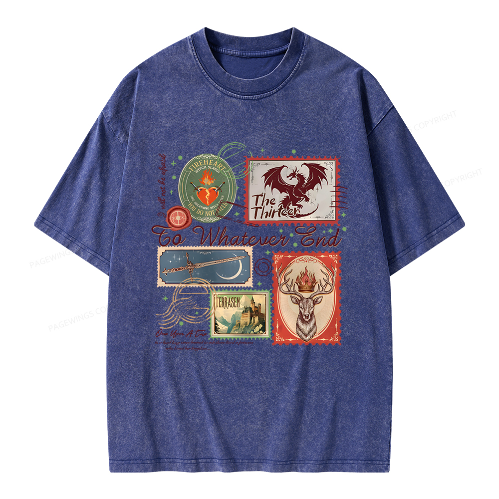 Pagewings Book Lover Stamps Unisex Washed T-shirt