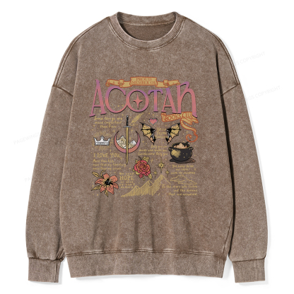 Pagewings Fantasy Book Unisex Washed Sweatshirt