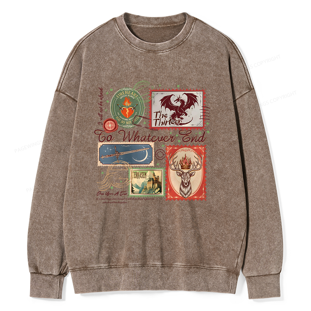 Pagewings Book Lover Stamps Unisex Washed Sweatshirt
