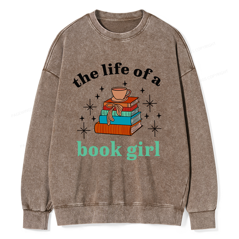 Pagewings The Life of a Book Girl Unisex Washed Sweatshirt